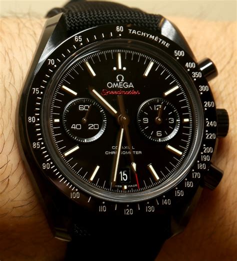 omega speedmaster co axial chronograph dark side of the moon|omega speedmaster black dials.